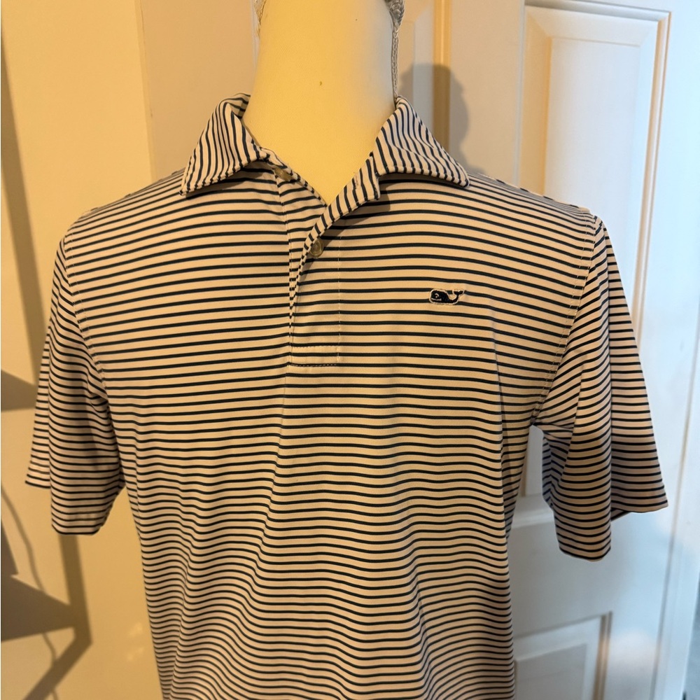 Boys Vineyard Vibes Striped Polo Shirt-  performance material, worn twice.